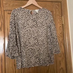 H&M Cheetah print 3/4 sleeve top